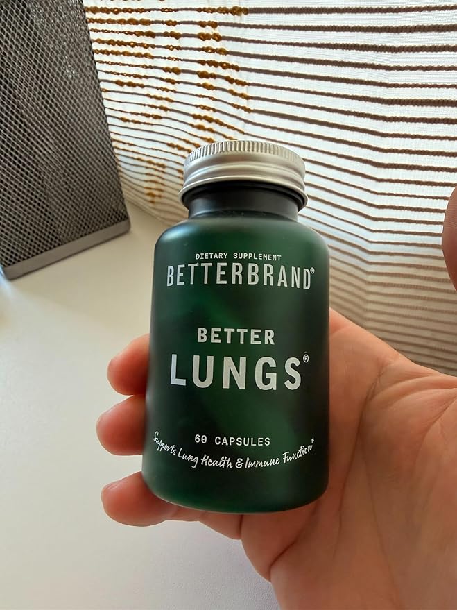 Betterbrand BetterLungs Lung Support Supplement with NAC Mullein Leaf for Smokers Respiratory Health Formula with Elderberry Vitamin D Ginseng Reishi Mushroom - 60 Capsules - Pack of 3