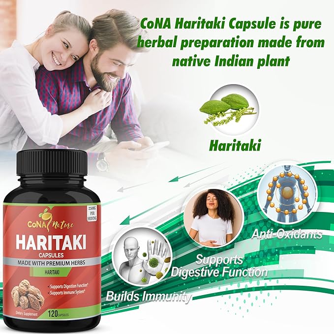 Organic India Haritaki Capsules 2250MG Rejuvenation Improving Digestion Maintains Regularity | Non-GMO Vegan Gluten-Free Herbs and Supplements 120 Caps