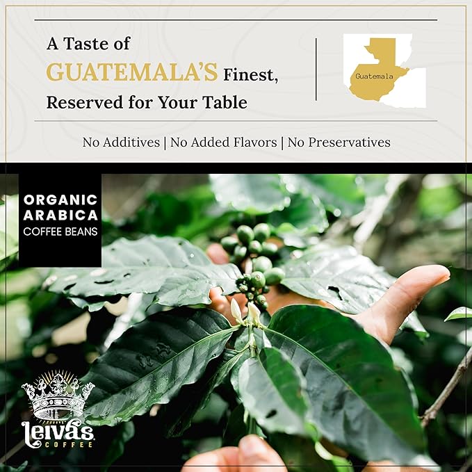 Leiva’s Unroasted Green Coffee Beans (1kg) – Nuevo Oriente Single Origin Coffee w/Rich Chocolate Notes – Washed Shade Grown Organic Guatemala Beans – Low Acid Whole Bean Unroasted Blend
