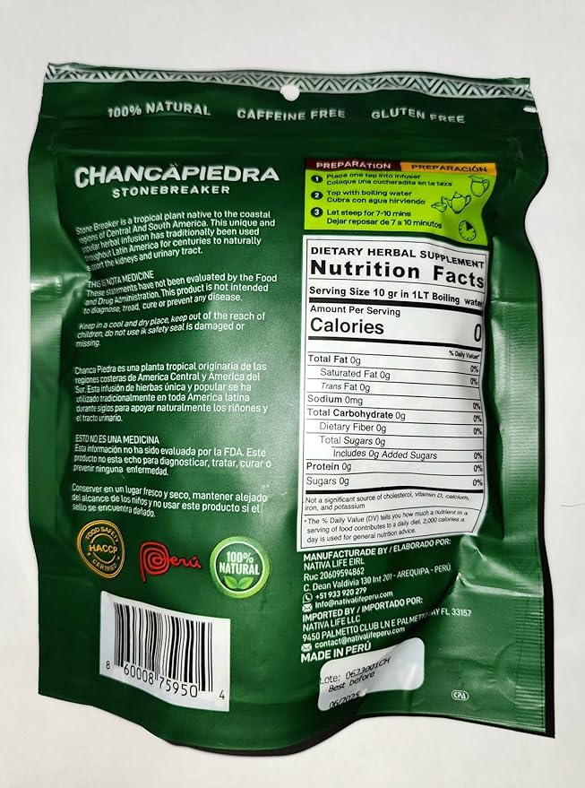 ChancaPiedra StoneBreaker Tea - Premium Organic Chanca Piedra Stone Breaker Tea - Natural Herbal Kidney Stone Crusher Infusion For Kidney Cleanse and Support 1.41 Oz- 40 Gr. (3 Pack)