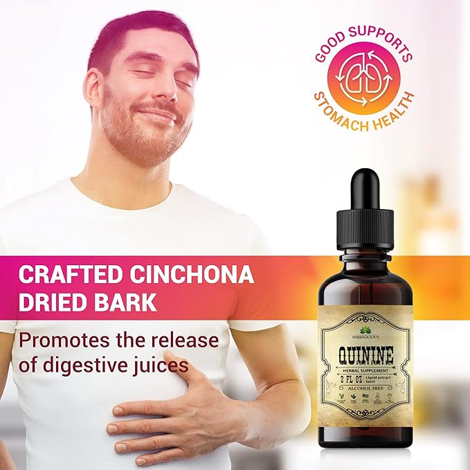 Quinine Liquid Extract 2oz – Restless Legs Syndrome Relief &amp Leg Cramps PM Nighttime Cramp Relief – All-Natural Cinchona Officinalis Bark Tincture for Cramp Defense Digestive Health &amp Immune