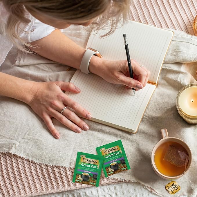 Twinings Green Tea with Jasmine Individually Wrapped Bags 20 Count (Pack of 6) Fragrant Floral Scent Caffeinated Enjoy Hot or Iced 120 Teabags