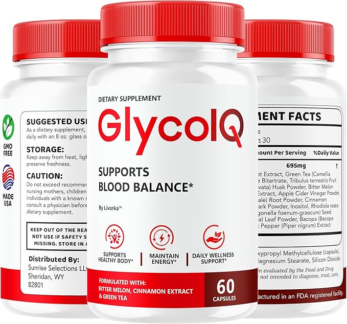 Glyco IQ Capsules - Official Glyco IQ Blood Support GlycoIQ Supplement Advanced Formula - Maximum Strength All Natural Ingredients Multivitamin for Overall Health &amp Wellness 60 Capsules for 1 M