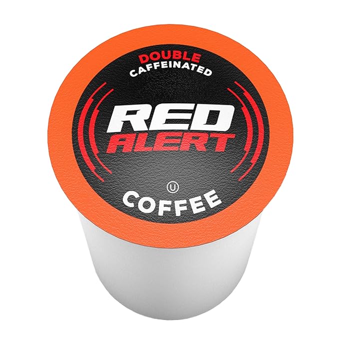Red Alert Coffee Extra Strong Coffee Pods (Recyclable) Compatible With 2.0 Keurig K Cup Brewers Caffeine 40 Count (Pack of 1)