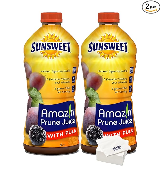 Bay Area Marketplace Sunsweet Prune Juice with Pulp 32 Oz Pack of 2