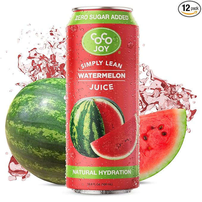 CoCo Joy Lean Watermelon Juice Zero Sugar Added Low-Calorie Watermelon Drink 12 Pack