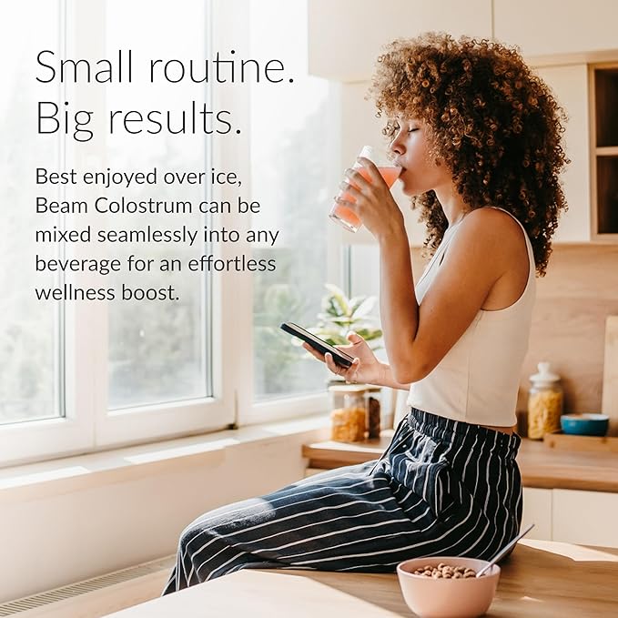 Beam Colostrum Powder – Grass-Fed Bovine Colostrum Supplement 3g Per Serving Colostrum for Gut Health Immune System &amp Digestive Health Support Raspberry Lemon Flavor 30 Servings