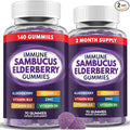 PAYÉ Elderberry Gummies Immune Support Daily Support for Kids and Adults* with Sambucus Elderberry Zinc Vitamin C D3 B6 B12 Plus - Dietary Supplement - 140 Count