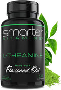 Smarter L-Theanine 250mg Supplement in Non-GMO Flaxseed Oil 50 Liquid Softgels