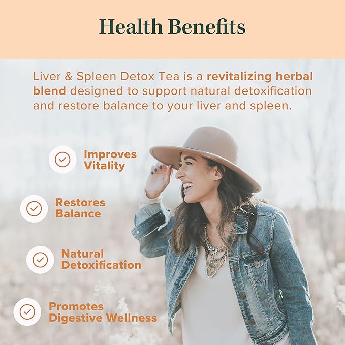 Jade Tea -Organic Liver Detox Tea &amp Spleen Detox Tea - Organic Dandelion Root Burdock Root Ginger Root &amp Orange Peel - Supports Liver Gallbladder &amp and Spleen Health - Orange Spice - Ma
