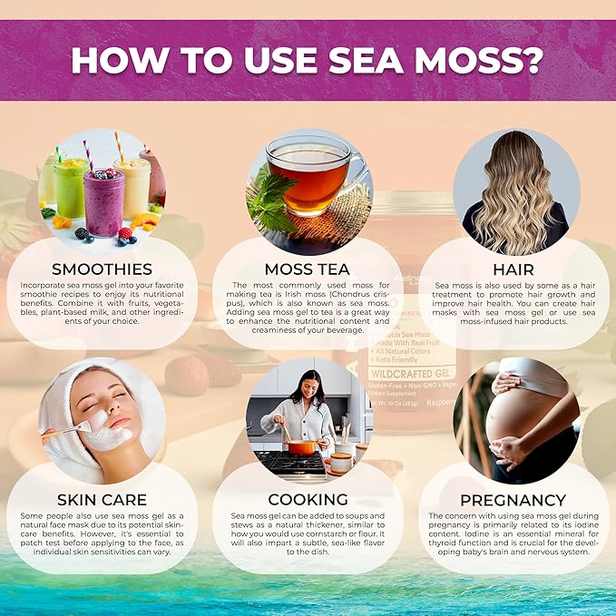WELLNESS LABSRX Irish Sea Moss Gel Raw - Wildcrafted Superfood Seamoss Gel - Elderberry Flavor Vitamin and Mineral-Rich from Pristine Caribbean Waters Immune and Digestive Health Support - 10 oz.