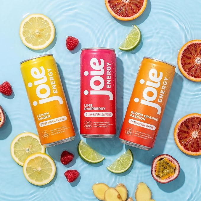 Joie Energy Drink (Lemon Ginger 12 Fl Oz (Pack of 12))
