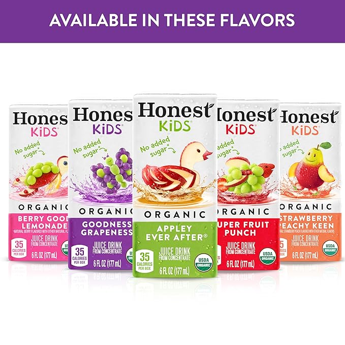 Honest Kids Goodness Grapeness Cartons 6 fl oz 8 Pack 5 Sets