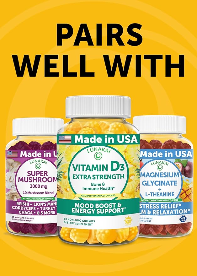 Lunakai USA Made Turmeric and Ginger Supplement Gummies 500mg with Black Pepper – High Absorption Curcumin Turmeric Gummies for Joint Comfort Daily Immune Support Non-GMO - 6 Pack