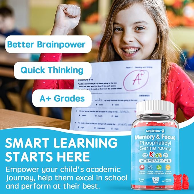 Sugar Free Phosphatidylserine for Kids + GABA Gummies