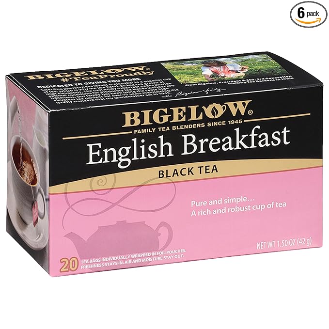 Bigelow Tea English Breakfast Black Tea Caffeinated Tea 20 Count Box (Pack of 6) 120 Total Tea Bags