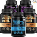 MEDCHOICE Turmeric &amp Ginger (240ct) Sleep Melatonin (180ct) and Nootropic Brain (60ct) Supplement Bundle - Wellness Trio for Brain Sleep &amp Immune Support - Vegan Non-GMO Gluten-Free