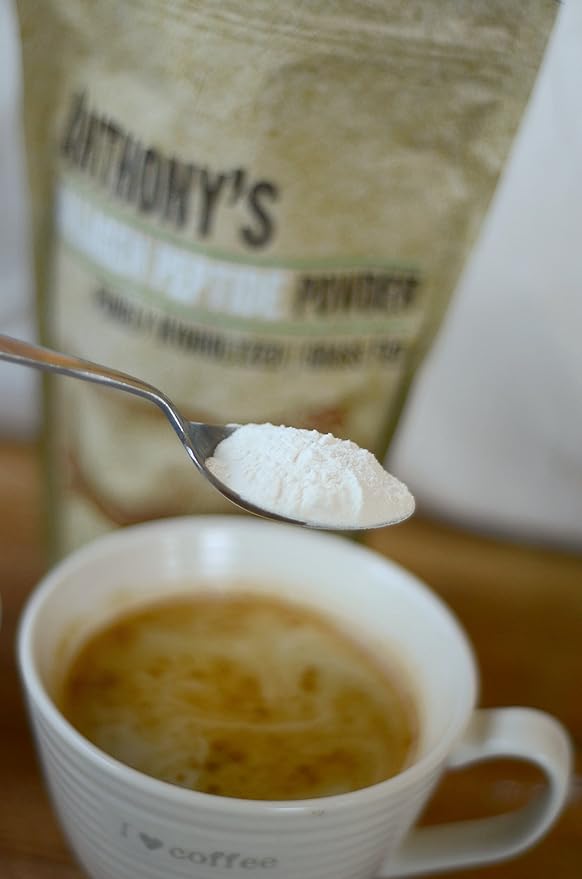 Anthony's Collagen Peptide Powder 1 lb Pure Hydrolyzed Gluten Free Keto and Paleo Friendly Grass Fed Unflavored Non GMO