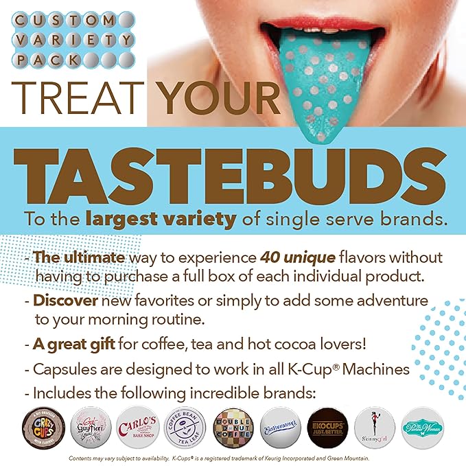 Perfect Samplers Coffee Tea CiderCappuccino For Keurig K Cups Brewers Mix 40 Count