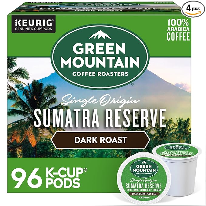 Green Mountain Coffee Roasters Sumatra Reserve Coffee Keurig Single-Serve K-Cup pods Dark Roast 96 Count