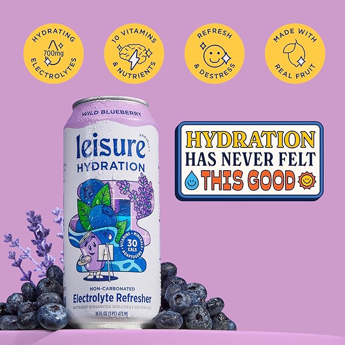 Leisure Project Beverage Blueberry Refresher 16 fl oz (Pack of 12)