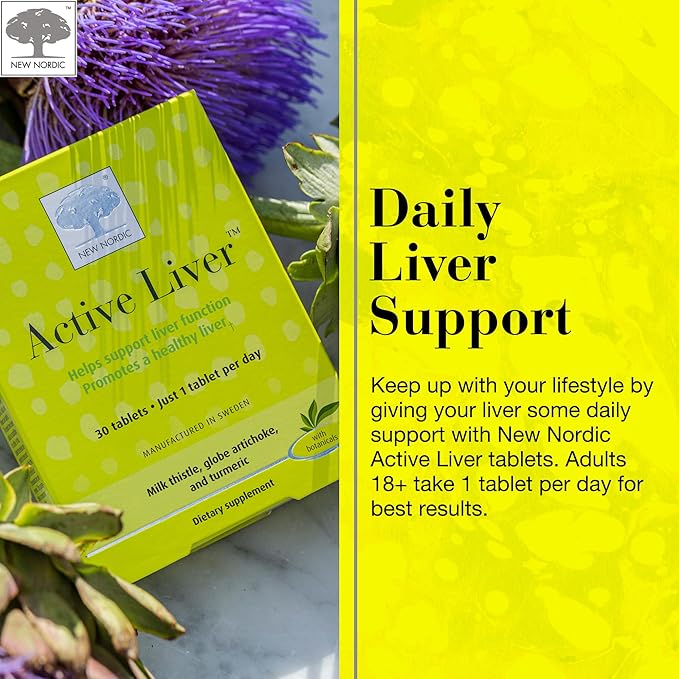 NEW NORDIC Active Liver 30-Day Supply Daily Liver Supplement Milk Thistle Artichoke &amp Turmeric 30 Tablets (Pack of 1)