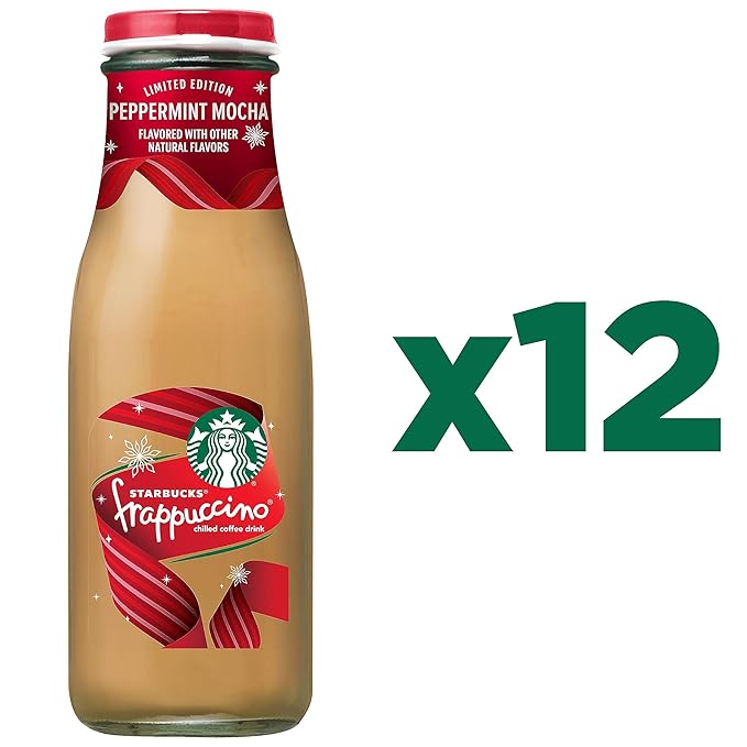 Starbucks Frappuccino Coffee Drink Peppermint Mocha 13.7 fl oz Bottles (12 Pack) Iced Coffee