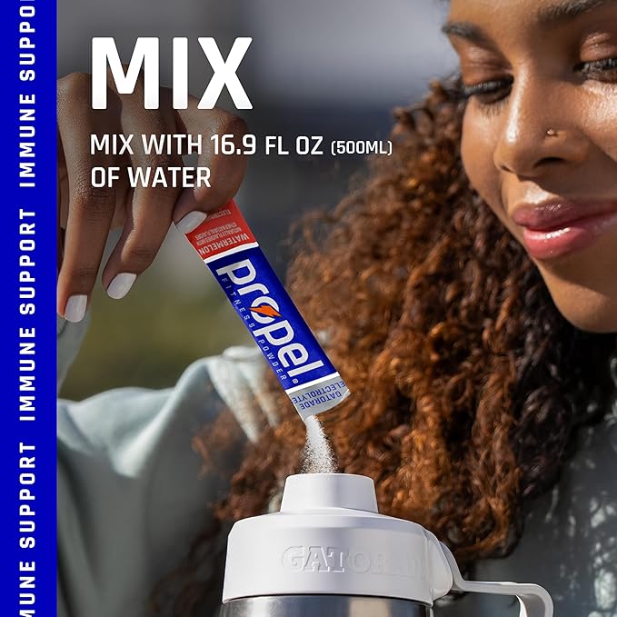 Propel Electrolyte Enhanced Water Drink Mix Powder Packets Watermelon Zero Calorie &amp Zero Sugar Hydration with Electrolytes and Vitamins C &amp E (120 Packets)