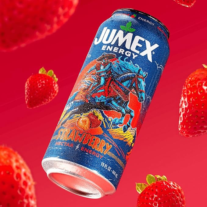 Jumex Strawberry Nectar Energy Drink 150 mg of Caffeine Real Fruit Juice 15 fl oz (Pack of 12)