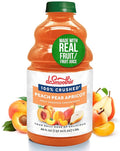 Dr. Smoothie 100% Crushed Peach Pear Apricot – No Added Sugar Made with Real Fruits/Fruit Juice – Vegan No Artificial Colors or Flavors – Juicy Sweet Peaches Tart Apricots &amp Pears – 46 oz Bottl