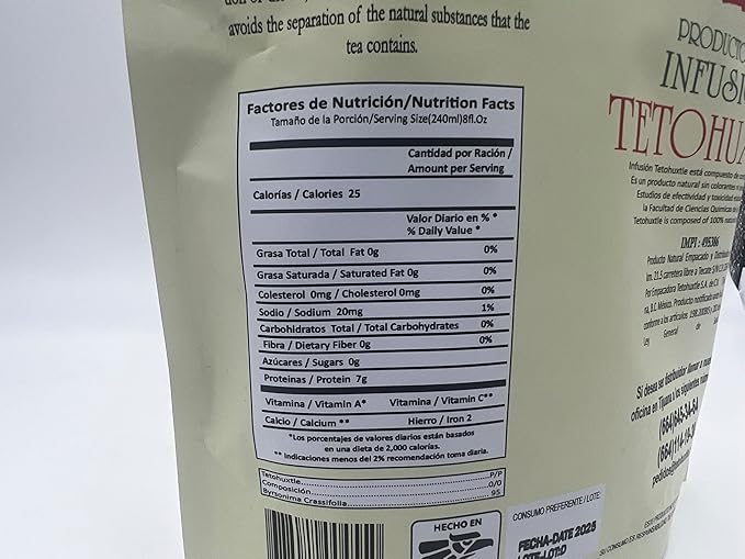 Yerbero - Infusion Te Tetohuxtle 455g | Healthy Infusion Tetohuxtle Tea 16oz | Made With Wildcrafted Barks of the Sierra Lacandona | 100% Natural Non GMO´s | Unique &amp Delicious Tea.