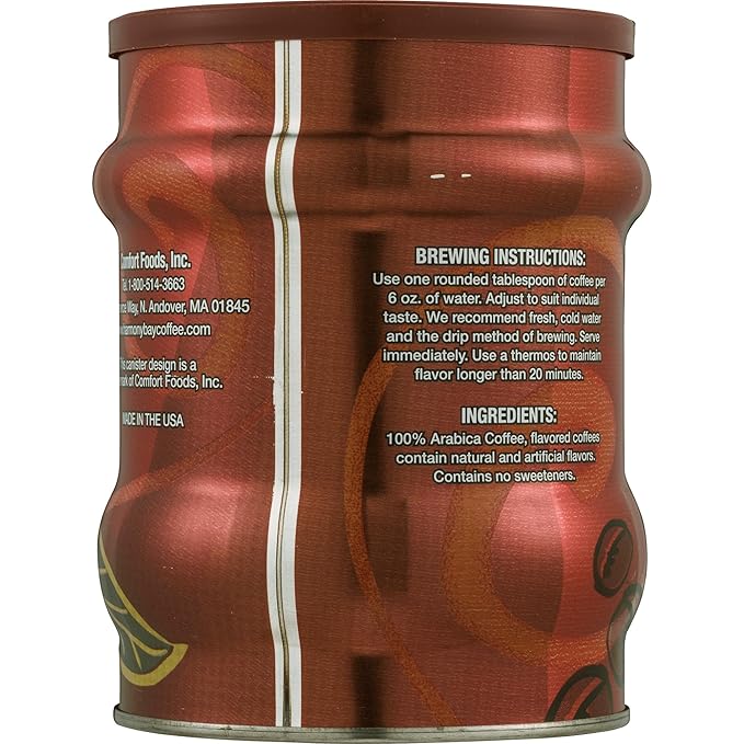 Harmony Bay Hazelnut Decaf Ground Coffee Net Wt. 12 Oz (Pack of 4)