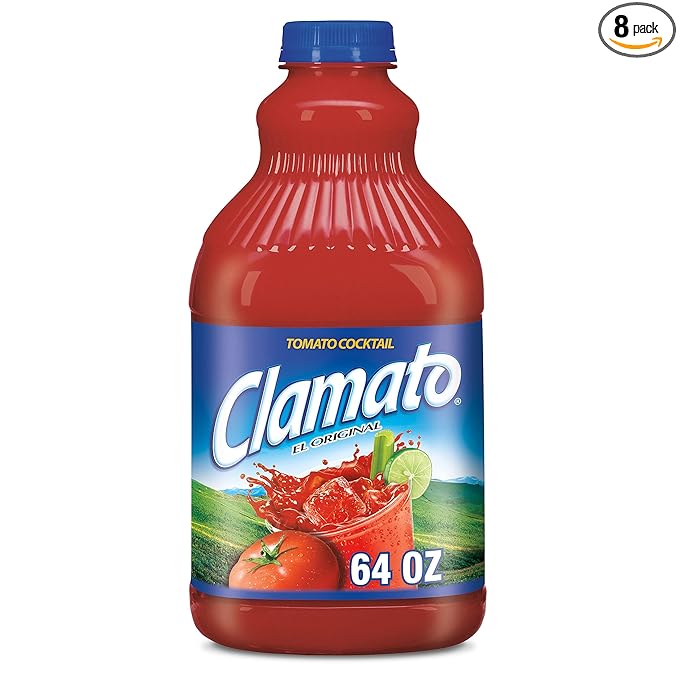 Clamato Original Tomato Cocktail 64 fl oz bottles (Pack of 8)