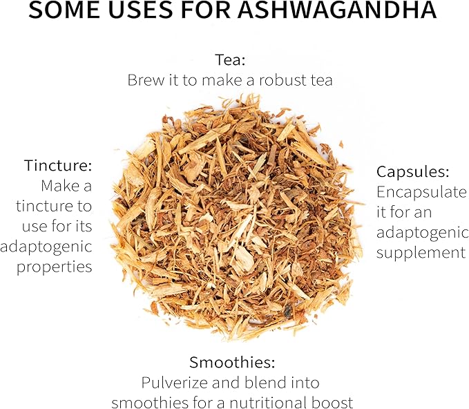 Ashwagandha Root Organically Grown in Wisconsin | 7.6 oz | Loose Leaf | Dried Cut &amp Sifted Regenerative Farming | Single Source | Withania somnifera