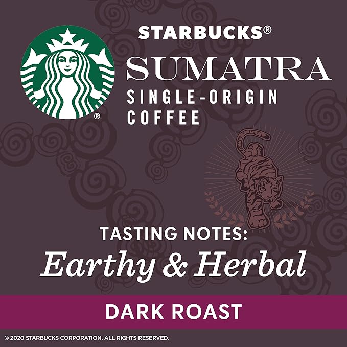 Starbucks Sumatra Dark Roast Single Cup Coffee for Keurig Brewers0.42 Ounce (Pack of 24)