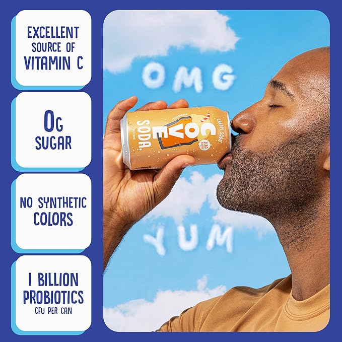 Cove Probiotic Soda Soft Drinks with Zero Sugar – Refreshing Functional Soda Alternative with Probiotics &amp Vitamin C – Naturally Flavored Caffeine-Free Sparkling Beverage – Nostalgic Variety 12-P