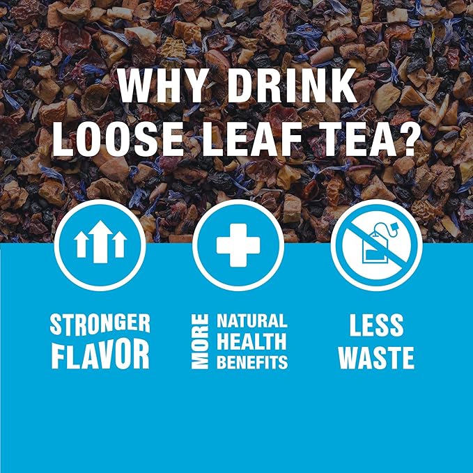 Tiesta Tea - Blueberry Wild Child Loose Leaf Blueberry Hibiscus Herbal Tea Premium Non-Caffeinated Blend Make Hot or Iced &amp Brews Up to 25 Cups 1.8oz Resealable Pouch Pack of 6