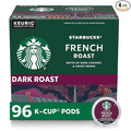 Starbucks K-Cup Coffee Pods Dark Roast Hot or Iced Coffee French Roast 96 Keurig Pods