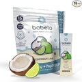 Bobelo Self Carbonating Hydration Packets - Coconut Lime Flavor (15ct) | Low Calorie Electrolyte Drink Mix | Keto Friendly Sugar Free Water Enhancer | Soda Sparkling Water Alternative