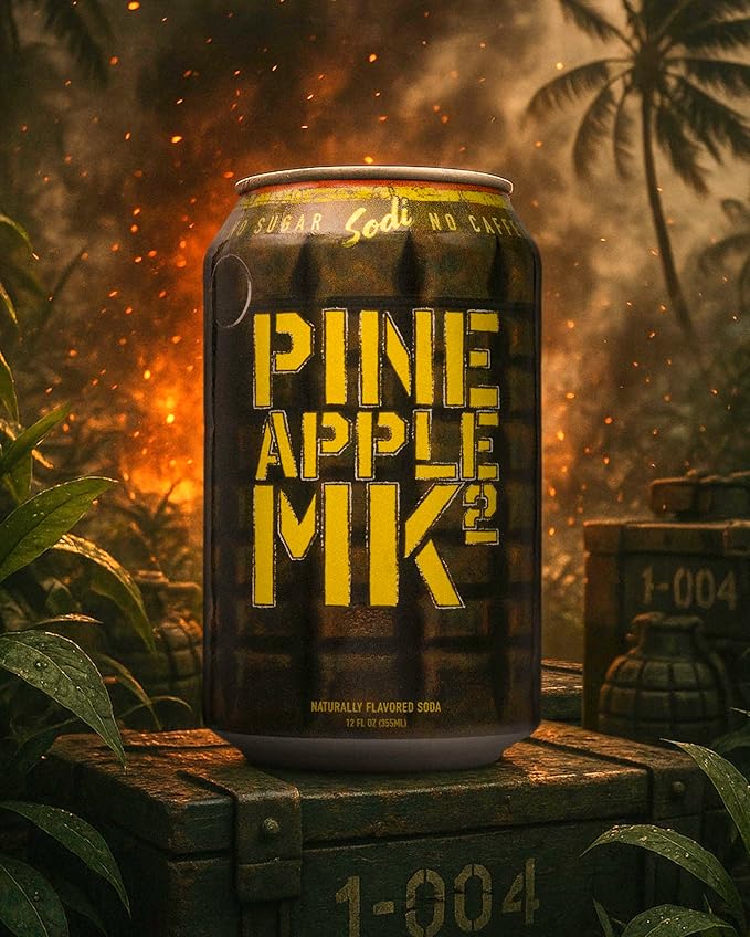 Sodi | Better For You Sparkling Soda Pop | Pineapple MK2 | Zero Sugar | Zero Caffeine | Zero Colors or Dyes | Gluten Free | Naturally Flavored | 12fl oz Pack of 12 (12pk Pineapple MK2)