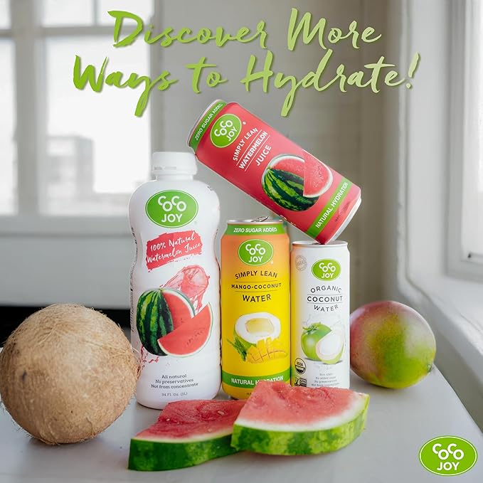 CoCo Joy Lean Watermelon Juice Zero Sugar Added Low-Calorie Watermelon Drink 12 Pack