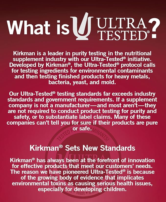 Kirkman - Children's Multivitamin &amp Mineral - 120 Capsules - with 5-MTHF - Potent Broad Spectrum Vitamin/Mineral Supplement - Hypoallergenic