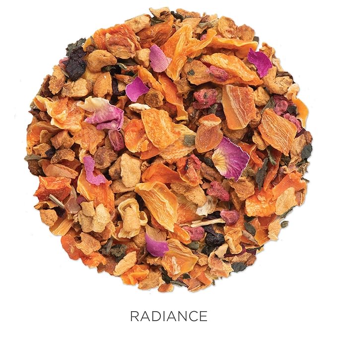Tea Forte Radiance Premium Loose Leaf Caffeine-Free Herbal Tea Blend Canister Makes 35-50 Cups