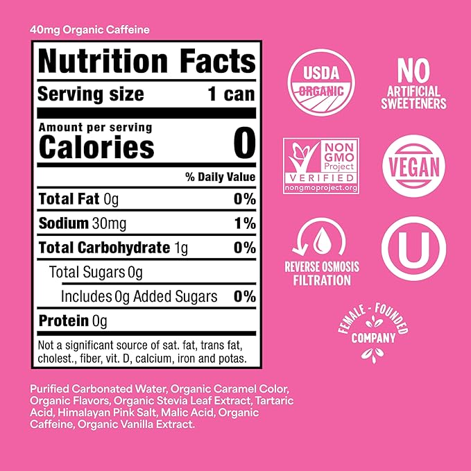 Nixie Organic Zero Sugar Soda Cherry Cola &amp Ginger Ale 0 Sugar 0 Calories Healthy Soda Pop Non-GMO 12oz Cans (24 Pack)