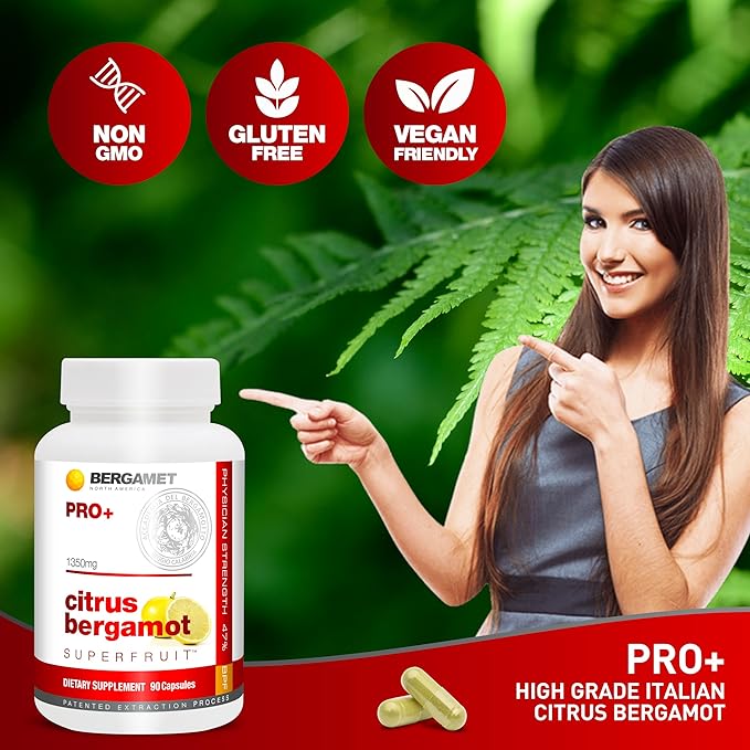 Citrus Bergamot SuperFruit PRO+ with Olive Leaf Extract - 47% BPF - 80% Polyphenols - 675mg per Serving - Worlds Strongest - 180 Caps - 2 Months - Made in the USA