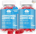 Ashwagandha Gummies 2000mg for Women Men - Sugar Free Vegan - Organic Ashwagandha Root Extract Supplements Gummy &amp Vitamin D3 B12 and Turmeric Promote Relaxation Mixed Berry Flavor 120 Count