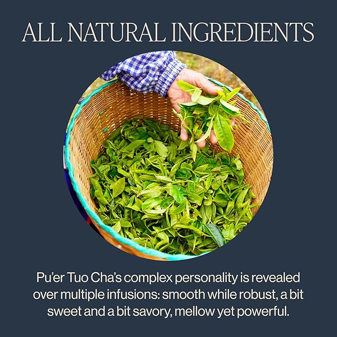 Rishi Tea Ancient Pu'er Tuo Cha Herbal Tea - Organic Direct Trade Loose Leaf Medium Caffeine Aged Ripe Pu-erh - 4 Ounces 15 Servings