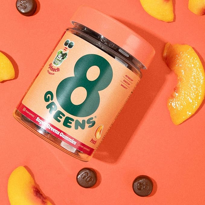 8Greens Daily Greens Peach Gummies 50 Count