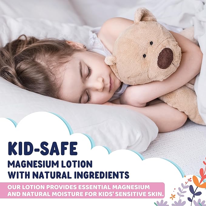 Magnesium Cream For Kids - Supports Sleep &amp Comfort with Aloe Vera Shea Butter Dandelion Root Extract &amp Lavender Scented - Made In USA - 4oz