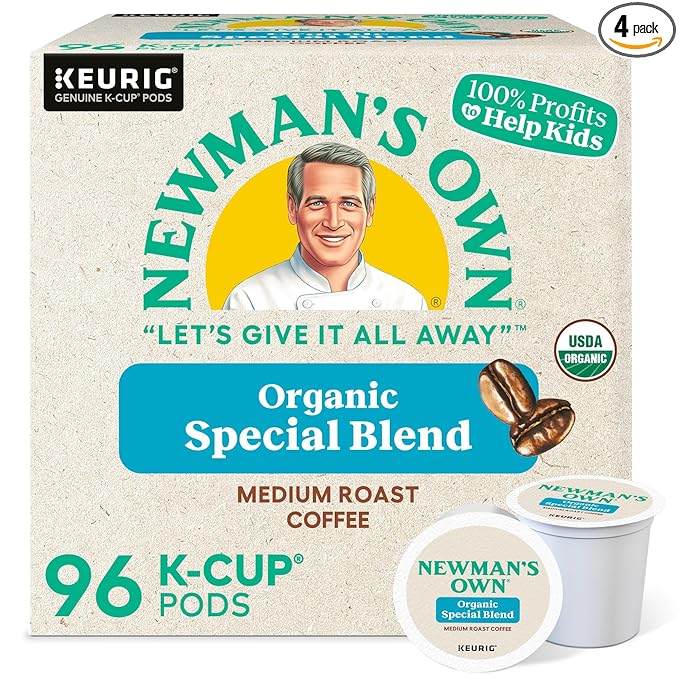Newman's Own Organics Special Blend Keurig Single-Serve K-Cup Pods Medium Roast Coffee 96 Count
